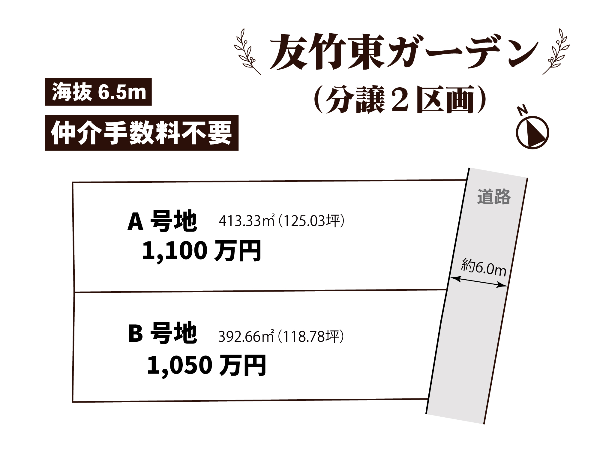 伊勢市中須町（分譲地）友竹東ガーデン区画図