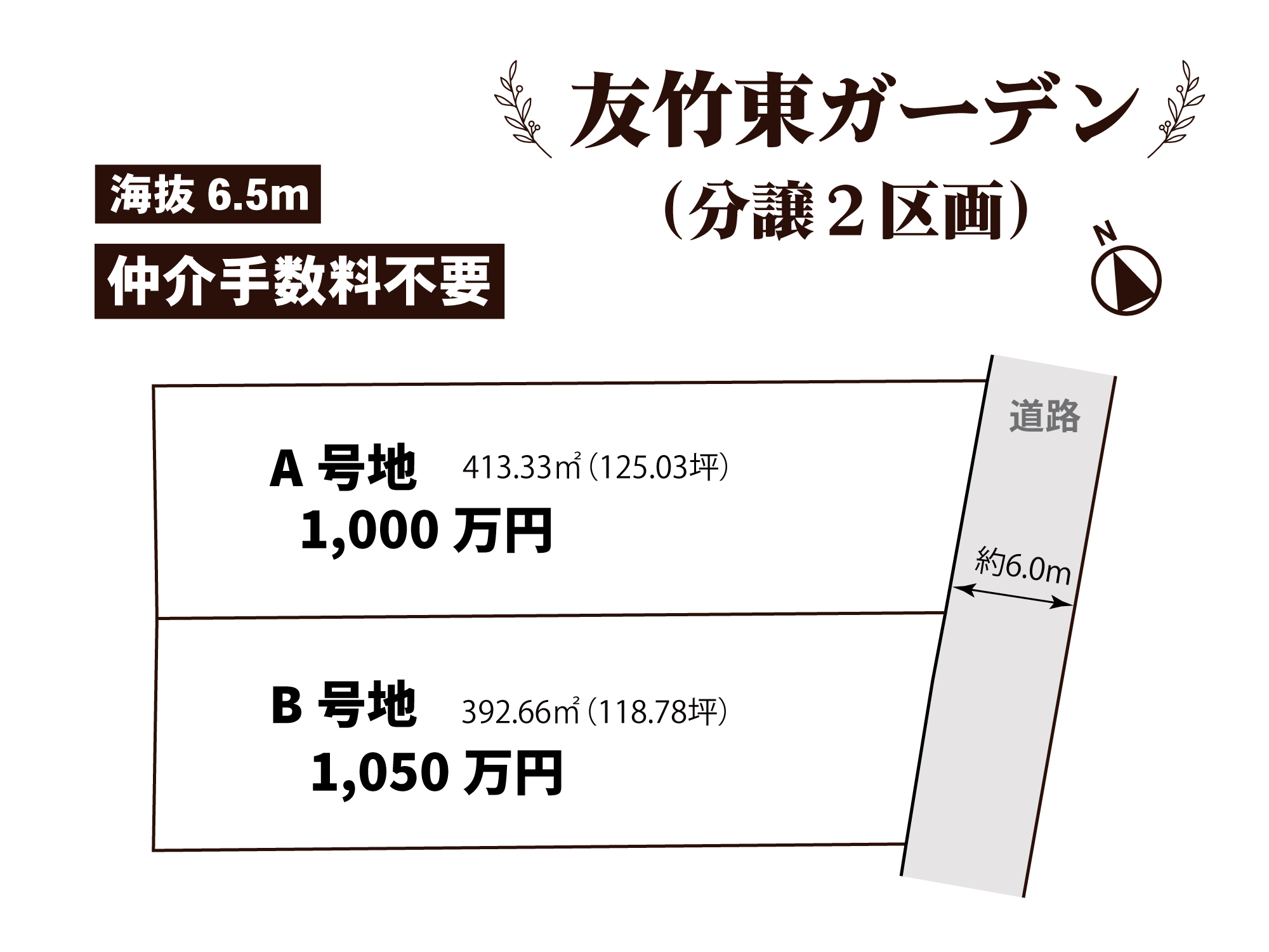 伊勢市中須町（分譲地）友竹東ガーデン区画図